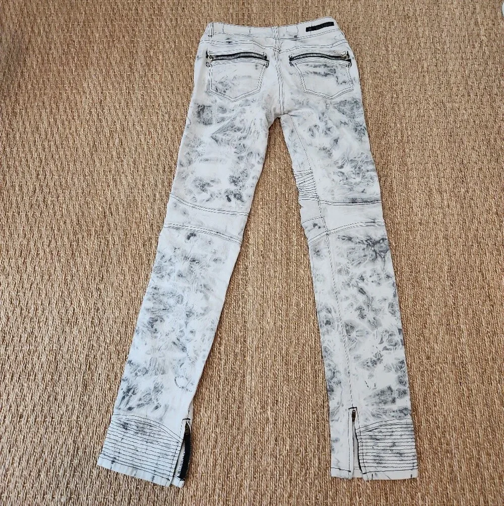 Rockstar White Tie-Dye Moto Skinny Jeans Size 27